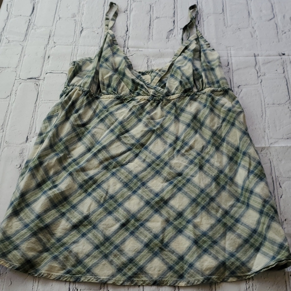 Levi's Vintage Tank Top Green Plaid Size M